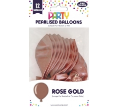 ROSE GOLD LATEX BALLOONS 12 PACK