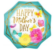 Supershape 22" Mothers Day Gold Trim Octagon Balloon