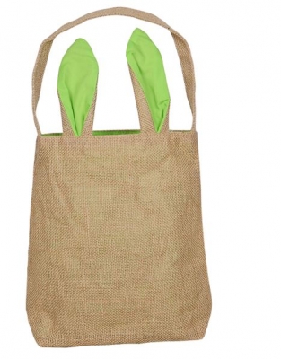 EASTER JUTE BAG WITH GREEN EARS