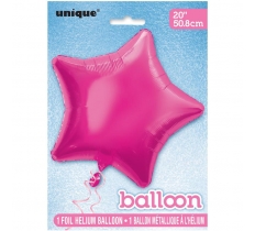 SOLID STAR FOIL BALLOON 20" HOT PINK