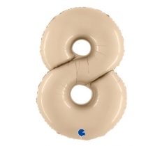 Cream 40" Number 8 Satin Foil Balloon ( 1 )