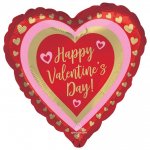 Happy Valentines Day 18" Golden Hearts Balloon