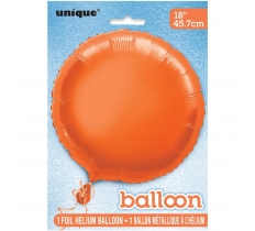 SOLID ROUND FOIL BALLOON 18" ORANGE