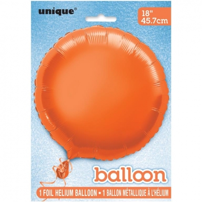 SOLID ROUND FOIL BALLOON 18" ORANGE