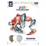 Silver/ Gold Balloons 5" 40 Pack