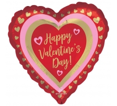 Happy Valentines Day 18" Golden Hearts Balloon