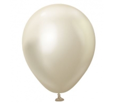 KALISAN 5" MIRROR WHITE GOLD LATEX BALLOONS (100)