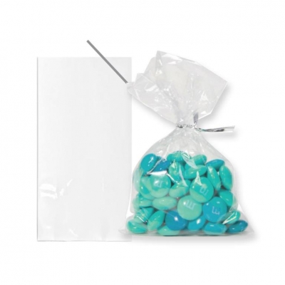 20 x Candy Cello Bags Clear with Twist Ties