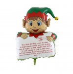 Christmas Elf Holding Personalised Letter Shape 28" Balloon