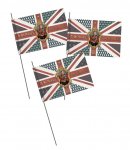 KING CORONATION VINATGE FLAG 20 X 30CM 3PC