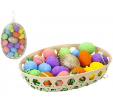 21PC GOLDEN EGG HUNT SET IN BASKET