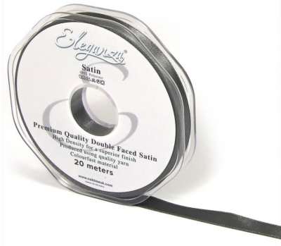 Eleganza Double Faced Satin 10mm x 20m Graphite No.91