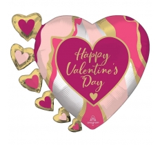 Super Shape Happy Valentines Day Abstract Marble Balloon N