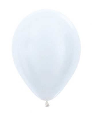 Sempertex 5" Pearl ( Satin ) White Latex Balloons 50 Pack