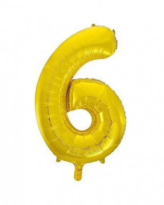 34" CLASSIC GOLD NUMBER 6 FOIL BALLOON (1)