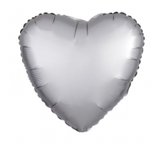 Amscan Silk Lustre Silver Heart Standard Foil Balloons
