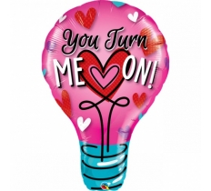 QUALATEX 22" SINGLE BUBBLE I LOVE U BANNER HEARTS