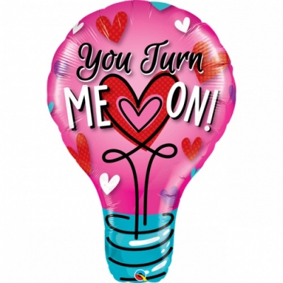 QUALATEX 22" SINGLE BUBBLE I LOVE U BANNER HEARTS