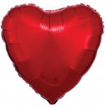 AMSCAN METALLIC RED HEART STANDARD PACKAGED FOIL BALLOON