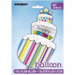 POLKA DOTS BIRTHDAY CAKE GIANT FOIL BALLOON 40"