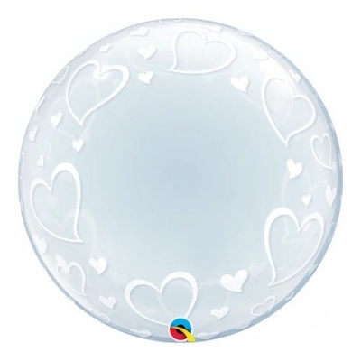 QUALATEX STYLISH HEARTS 24" DECO BALLOON