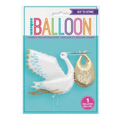 STORK IT'S A BOY GIANT FOIL BALLOON 62"