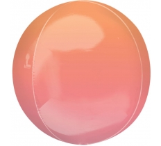 Ombre Red & Orange Orbz Packaged 15" Foil Balloons