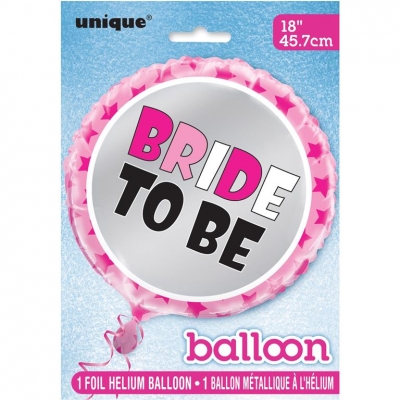 PINK STARS BRIDE TO BE ROUND FOIL BALLOON 18"