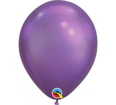 QUALATEX 11" PLAIN LATEX ROUND CHROME PURPLE 25 PACK