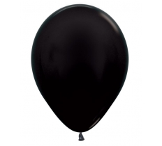Sempertex Mettalic 12" Black Latex Balloons Pack Of 50