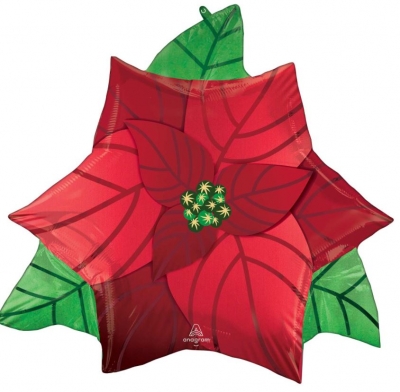 Super Shape Satin Poinsettia 66cm x 60cm Balloon