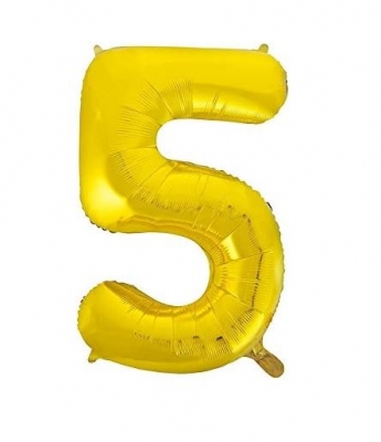 34" CLASSIC GOLD NUMBER 5 FOIL BALLOON (1)