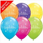 Qualatex 11" Congratulations Latex Balloons 6 Pack