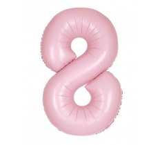 34" UNIQUE MATTE LOVELY PINK NUMBER 8 FOIL BALLOON