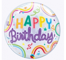 22" Birthday Swiggle Lines & Stars Bubble Balloon (1)