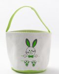 EASTER COTTON BUCKET WITH GREEN BUNNY