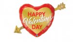 QUALATEX 39" SHAPE FOIL VALENTINE'S GOLDEN ARROW BALLOON