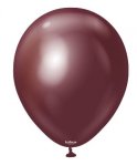 KALISAN 12" MIRROR BURGUNDY LATEX BALLOON - 50CT