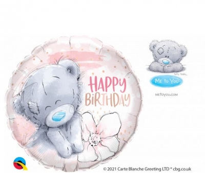 18" ROUND TATTY TEDDY BIRTHDAY FLOWER BALLOON