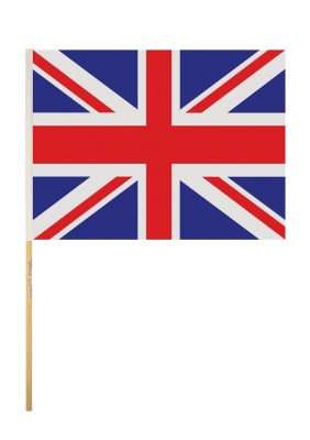 UNION JACK FLAG HAND W/WOOD STICK 45X30CM