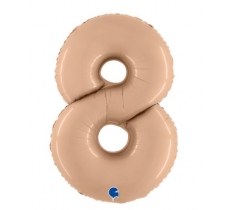 Nude 40" Number 8 Satin Foil Balloon ( 1 )