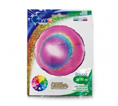 Grabo Round 36inch Glitter Holographic Fuxia - Single Pack