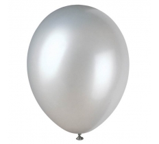 12" PREMIUM PEARLIZED BALLOONS 8 PACK SHIMMER SILVER