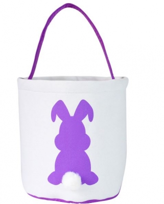 EASTER COTTON BUCKET WITH PURPLE BUNNY