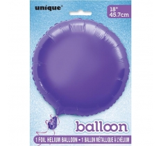 SOLID ROUND FOIL BALLOON 18" DEEP PURPLE