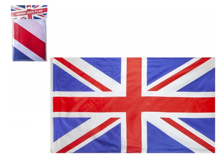 UNION JACK RAYON FLAG WITH GROMMETS 120CM X 75CM - Click Image to Close