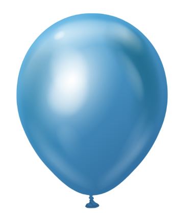 KALISAN 5" MIRROR BLUE LATEX BALLOON - 100CT - Click Image to Close