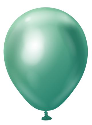 KALISAN 5" STANDARD MIRROR(CHROME) GREEN LATEX BALLOON 100CT - Click Image to Close