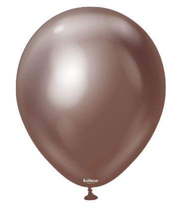 KALISAN 5" MIRROR CHOCOLATE LATEX BALLOON - 100CT - Click Image to Close