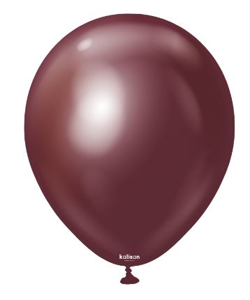 KALISAN 12" MIRROR BURGUNDY LATEX BALLOON - 50CT - Click Image to Close